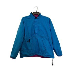 vintage GAP Arctic Light Fleece Pullover Jacket Blue Pink Lined M Medium Nylon P